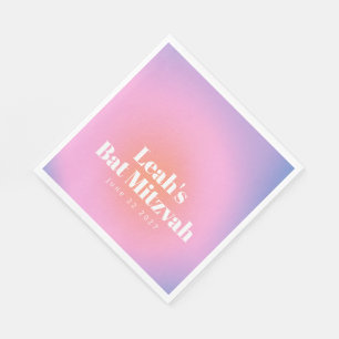 Custom Trendy Gradient Lavender Purple Bat Mitzvah Napkin