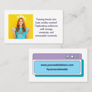 Custom Trendy Influencer Social Media Browser Business Card