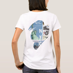 Custom Trendy New York City Manhattan Nyc Liberty T-Shirt