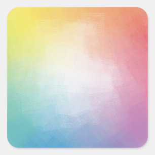 Custom Trendy Rainbow Colours Blank Template Square Sticker