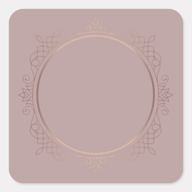 Custom Trendy Rose Gold Stylish Blank Template Square Sticker (Front)