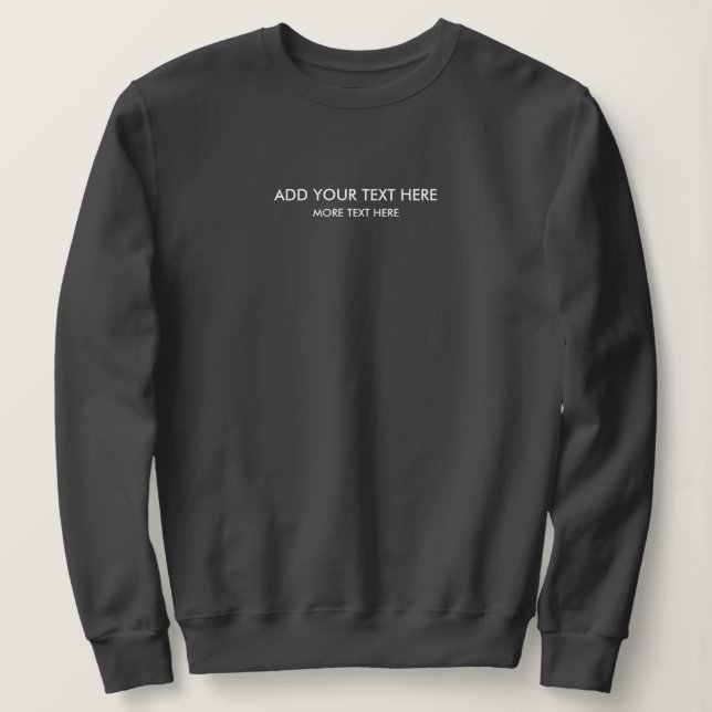 Custom Trendy Small Font Template Womens Dark Grey Sweatshirt (Design Front)
