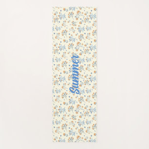 Custom Trendy Vintage Wildflower Pattern Yoga Mat