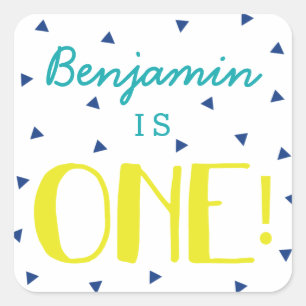 Custom Triangle Confetti 1st Birthday Stickers