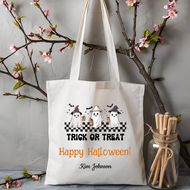 Custom Trick or Treat Halloween Candy Tote Bag (Creator Uploaded)