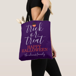 Custom Trick or Treat Halloween Tote Bag – Modern 