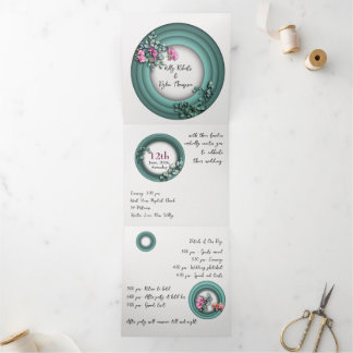 Custom Trifold Letter Fold Wedding Invitation