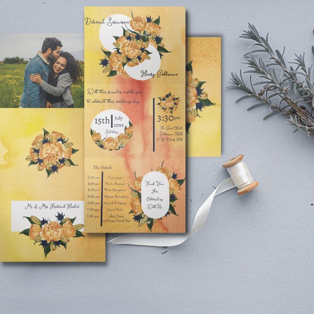 Custom Trifold Letter Fold wedding Invitation (Creator Uploaded)