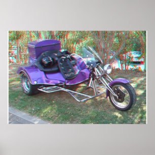 Custom Trike 3D Anaglyph Photo Poster