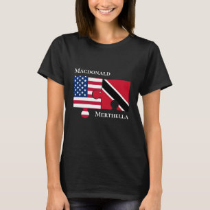 Custom Trinidad USA American Flag  T-Shirt