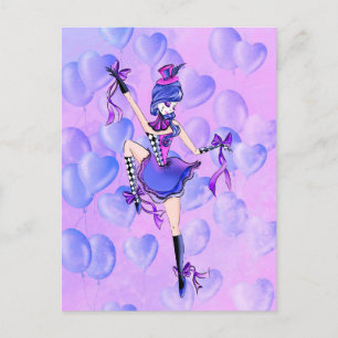 Custom Trixie the Clown - blue Balloons  Postcard
