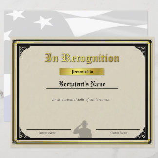 Custom Trooper Salute Thin Blue Line Certificate
