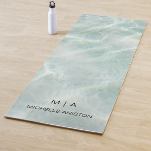 Custom Tropical  Beach Sea Waves Monogram  Yoga Mat
