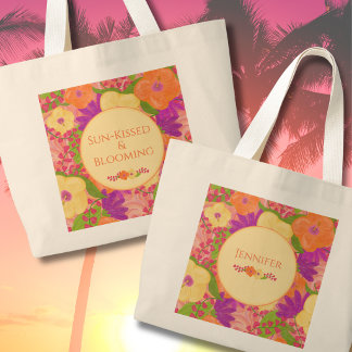 Custom Tropical Bloom Tote – Sun‑Kissed & Blooming