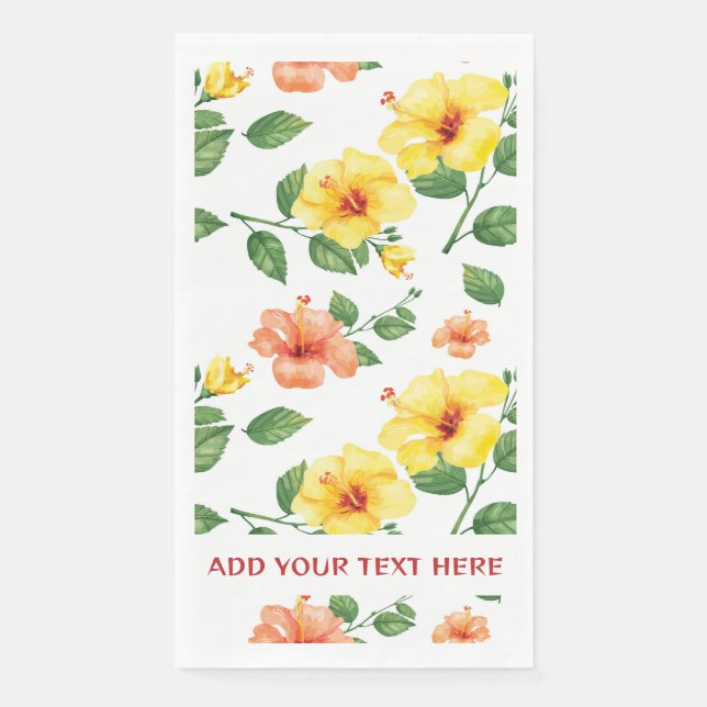 Custom Tropical Decorative Floral Disposable Napkin (Front)