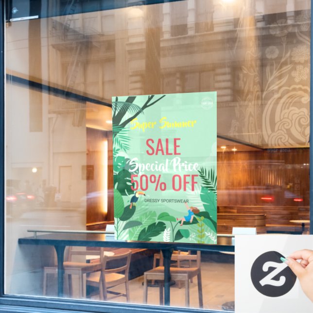 custom Tropical End of Season Sale Business Ads (Cafe Window)