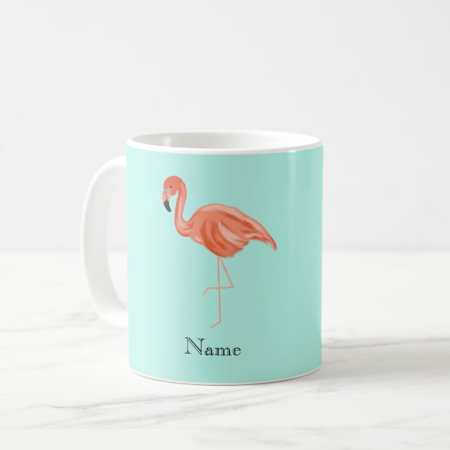 Custom Tropical Flamingo Coffee Mug (Front Left)