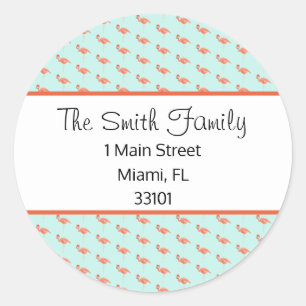 Custom Tropical Flamingoes Address Label