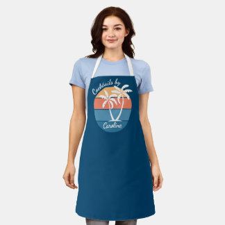 Custom Tropical Island Beach Ocean Sunset Apron