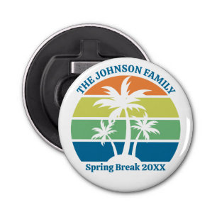 Custom Tropical Island Palm Trees Trip Keepsake Bottle Opener