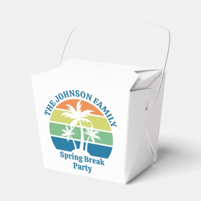 Custom Tropical Island Party Palm Trees Fortune Favour Box (Front Side)