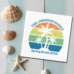 Custom Tropical Island Party Palm Trees Napkin