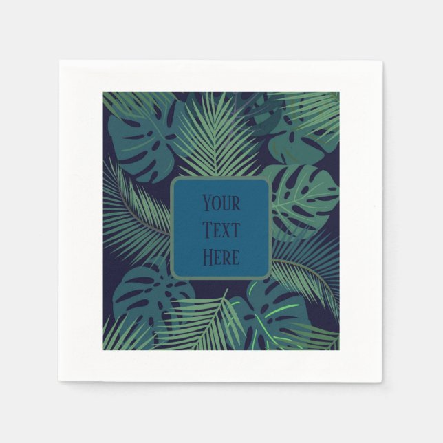 custom tropical jungle palm leaf Paper Napkin (Front)