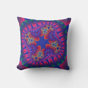 Custom Tropical Neon Flower Throw Pillow