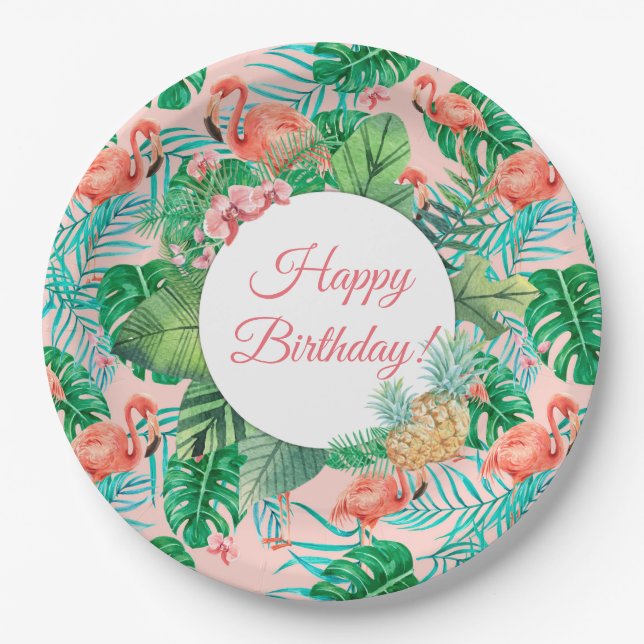 Custom Tropical Paper Plate (Front)