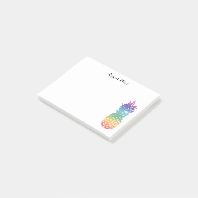 Custom tropical pineapple fruit Post-it® notes (Angled)