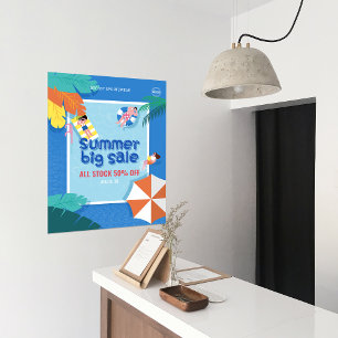 custom Tropical Summer Big Sale Business Ads Poster