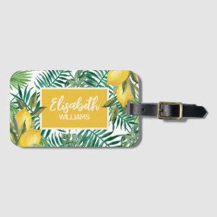 Custom Tropical Summer Mediterranean Lemon Luggage Tag