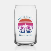 Custom Tropical Sunset Palm Tree Beach House