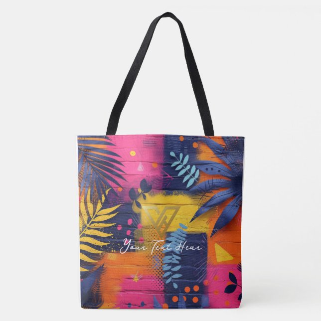 Custom : Tropical Sunset Personalised Tote Bag (Front)