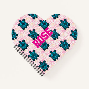 Custom Tropical Turtle Floral Pattern Seamless  Notebook