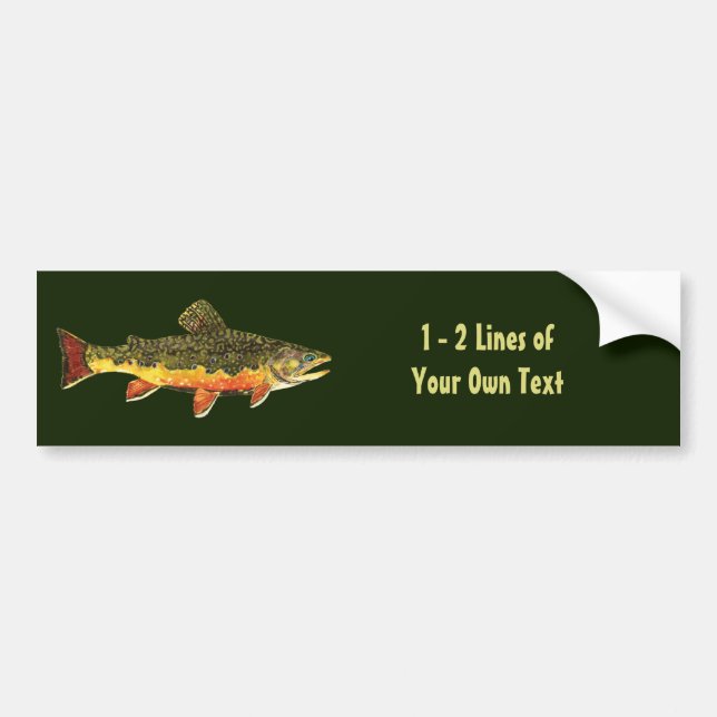 Custom Trout Fisherman's Bumper Sticker (Front)