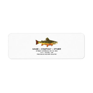 Custom Trout Fisherman's Return Address Label
