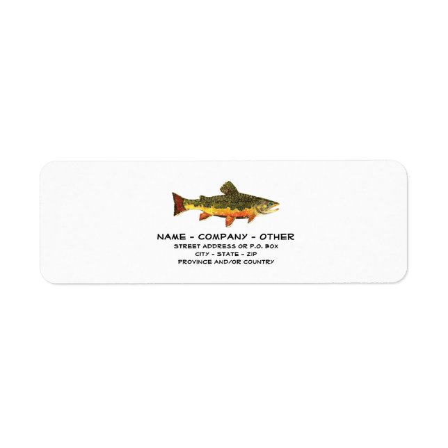 Custom Trout Fisherman's Return Address Label (Front)