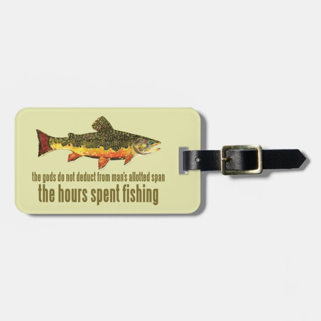 Custom Trout Fishing Luggage Tag (Front Horizontal)