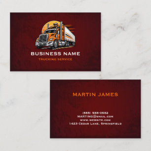 Custom Truck Service Transport Logistics Branding Business Card