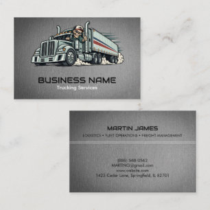 Custom Trucking Company Logistics Hauling Brand Business Card