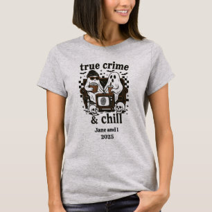 Custom True Crime Halloween Ghost T-Shirt