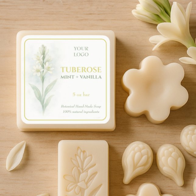 Custom Tuberose Mint & Vanilla Handmade Soap Label (Creator Uploaded)