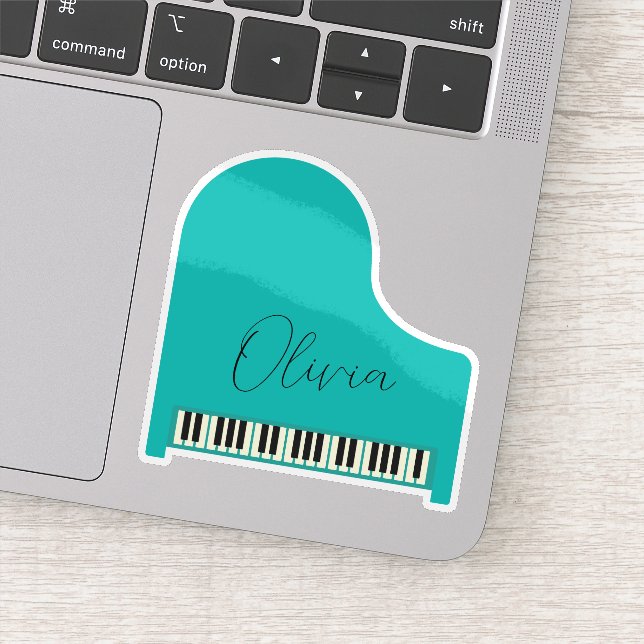 Custom Turquoise Blue Grand Piano Personalised (Detail)