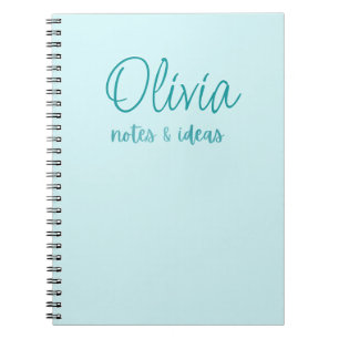 Custom Turquoise   Faux Teal Foil Notes & Ideas Notebook