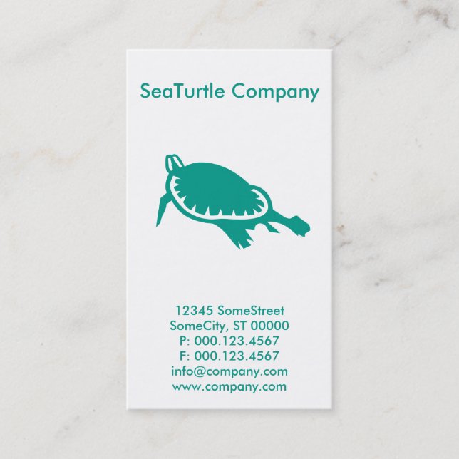 custom turtle company business card (Front)