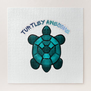 Custom Turtle Cute Pun Funny Animal Gift Jigsaw Puzzle