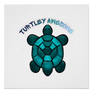 Custom Turtle Cute Pun Funny Animal Gift Poster