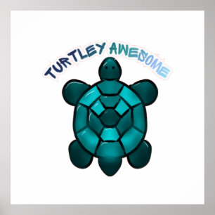 Custom Turtle Cute Pun Funny Animal Gift Poster