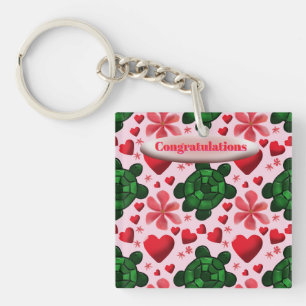 Custom turtle pattern  gift key ring